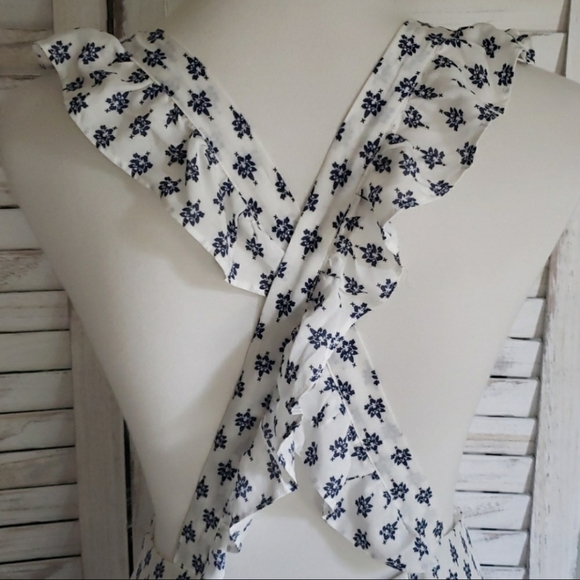 Sadie & Sage White Blue Open Back Maxi Dress - Picture 5 of 8